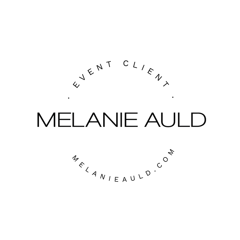 Melanie Auld logo as event client, including website