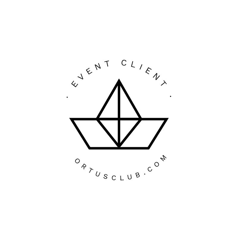 Ortus Club logo as event client, including website